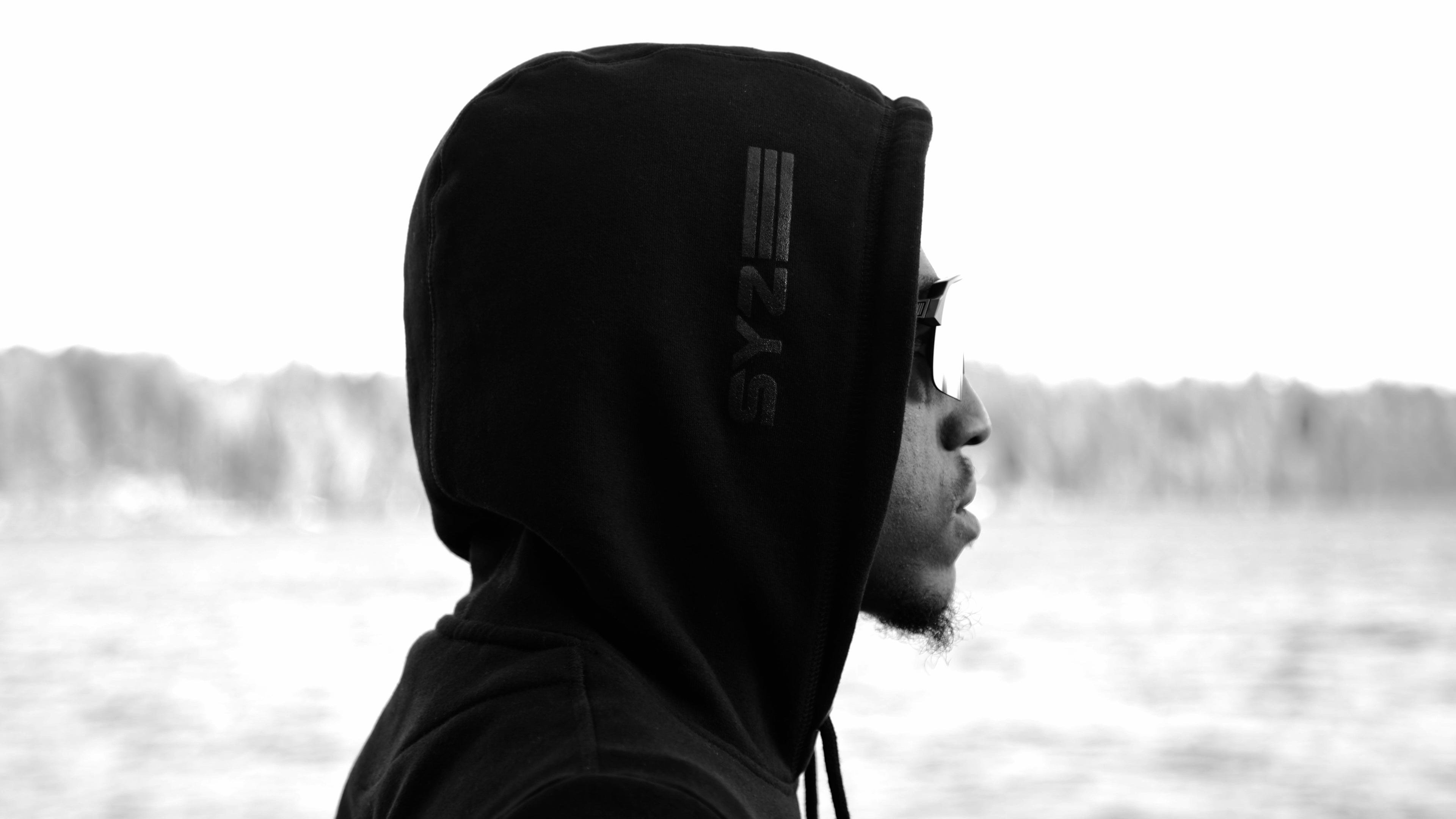 Sustainable organic cotton super soft comfortable hoodie in black by SYZ3 brand